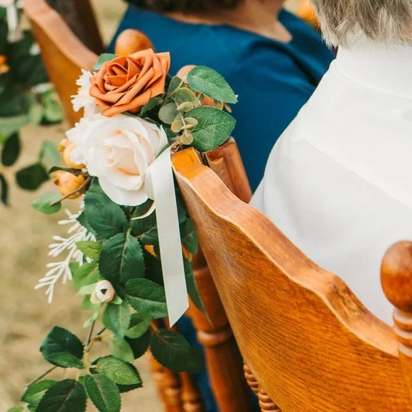 4 Chair Clips Floral Arrangement with Chiffon Ribbon - Picture 2 of 13